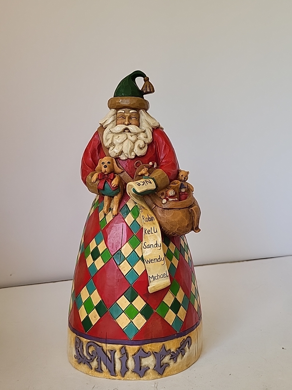 Jim Shore  Heartwood. Creek 2005 Naughty/Nice Santa "He Knows" 10.5"